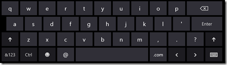 Windows 8 "email" keyboard Windows 8 "email" keyboard