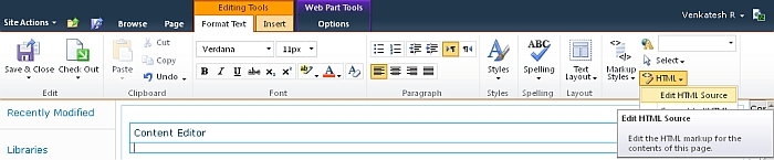 Edit HTML Content of Content Editor WebPart
